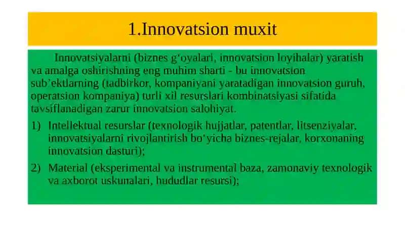 Innovatsion faoliyatni rivoglantirish omillari 3