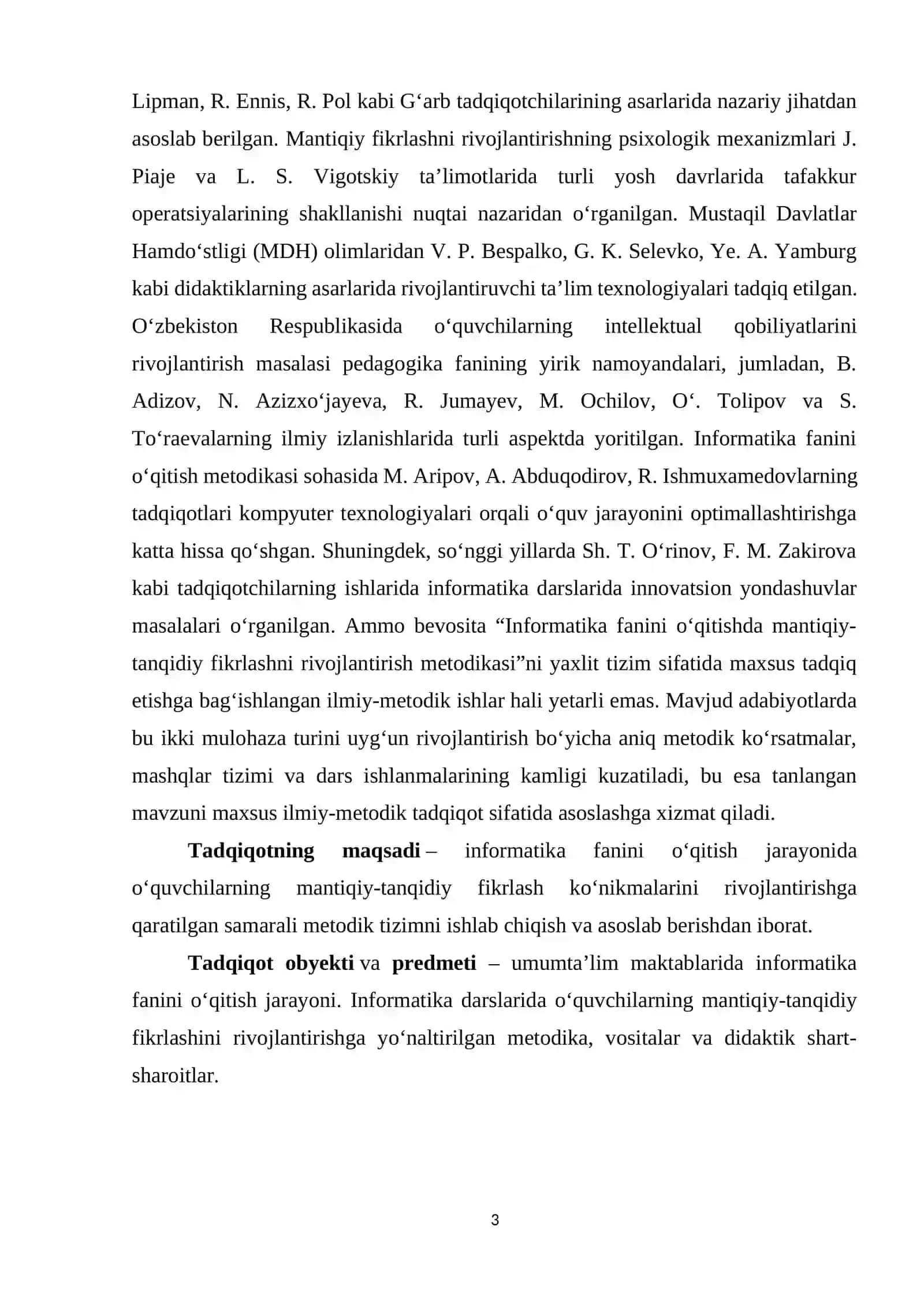 INFORMATIKA TA’LIMIDA MANTIQIY-TANQIDIY FIKRLASHNING NAZARIY ASOSLARI VA AMALIY TAVSIYALAR 3