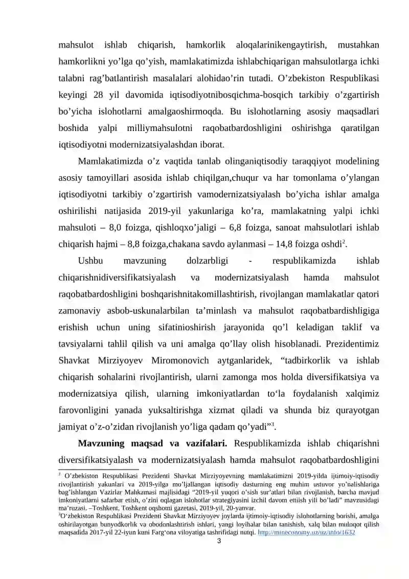 ISHLAB CHIQARISH KORXONALARINI MODERNIZATSIYALASH VA DIVERSIFIKATSIYALASH JARAYONINING SAMARADORLIGI VA UNI RIVOJLANTIRISH TIZIMI 3