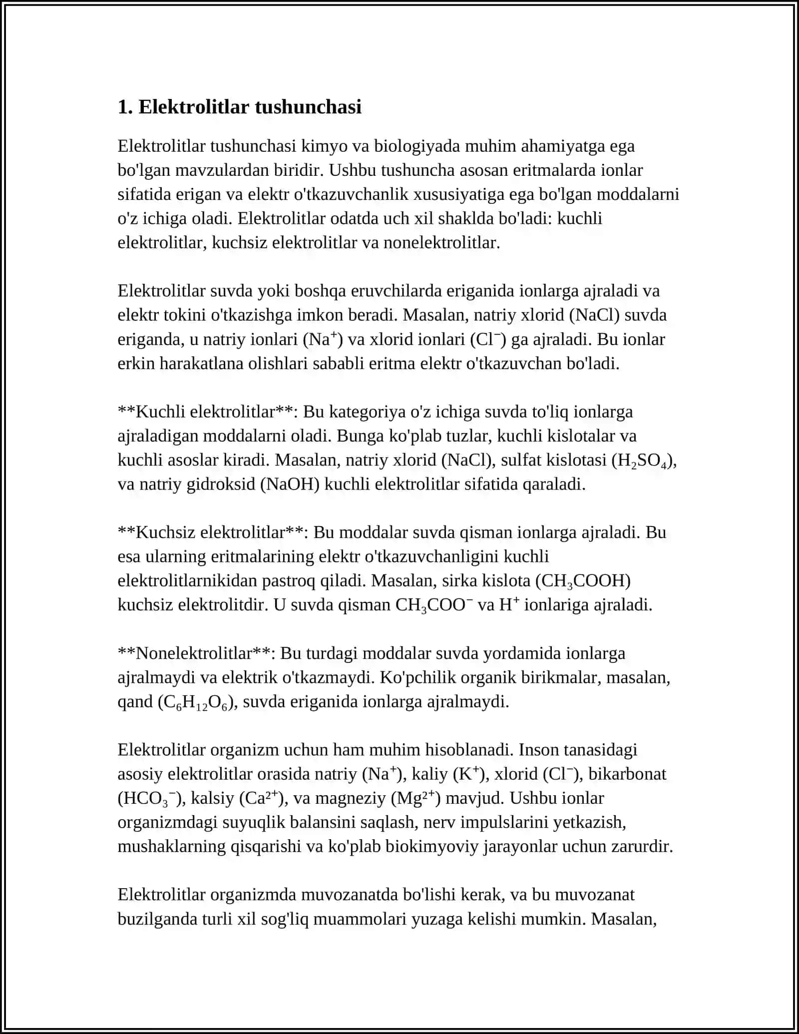 ELEKTROLITLARDA ELEKTR TOKI 3