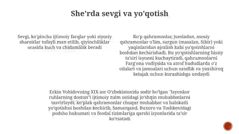 Erkin Vohidovning Ruhlar isyoni dostoni 3