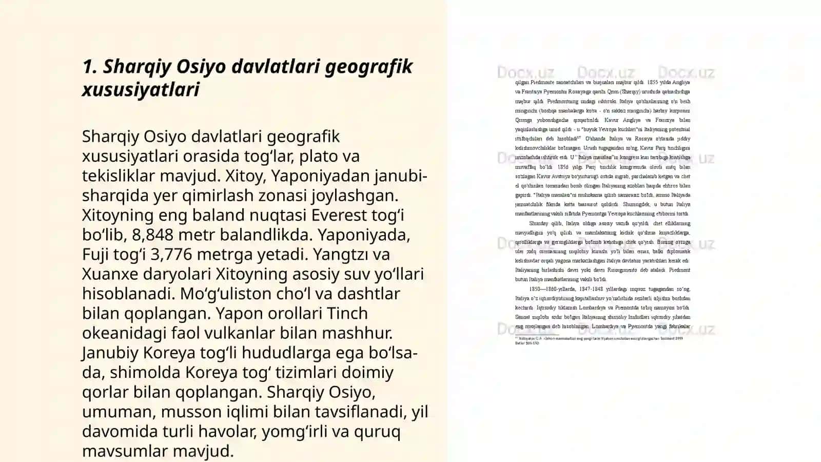 Sharqiy osiyo davlatlarining geografik tavsifi, ijtimoiy iqtisodiy xususiyatlari 3