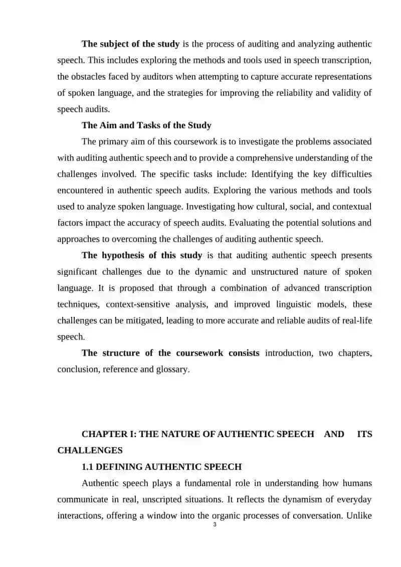 Auditing in Authentic Speech 3