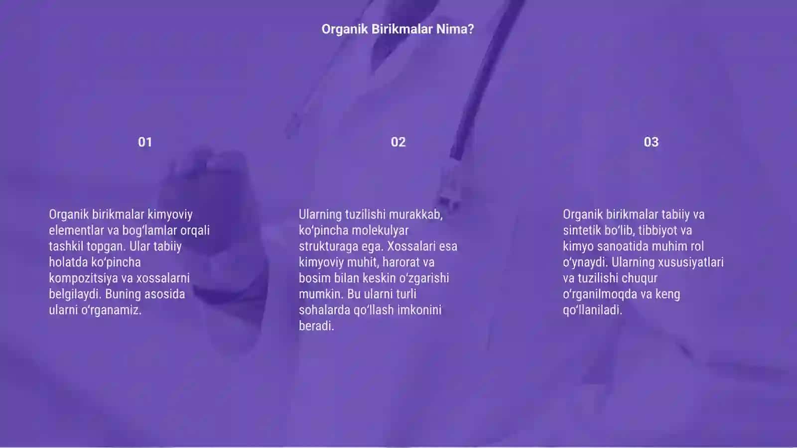 Organik birikmalarning tuzilishi va xossalari 3