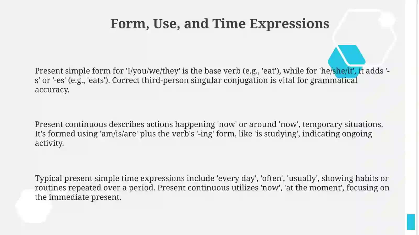 Understanding Present Simple & Present Continuous 3