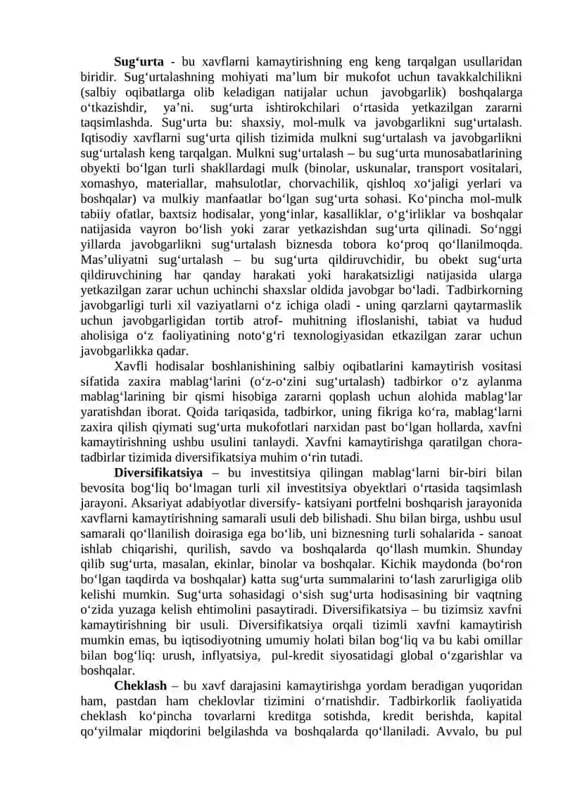 Tavakkalchilikni boshqarish va xavflarni kamaytirish yo‘llari 3
