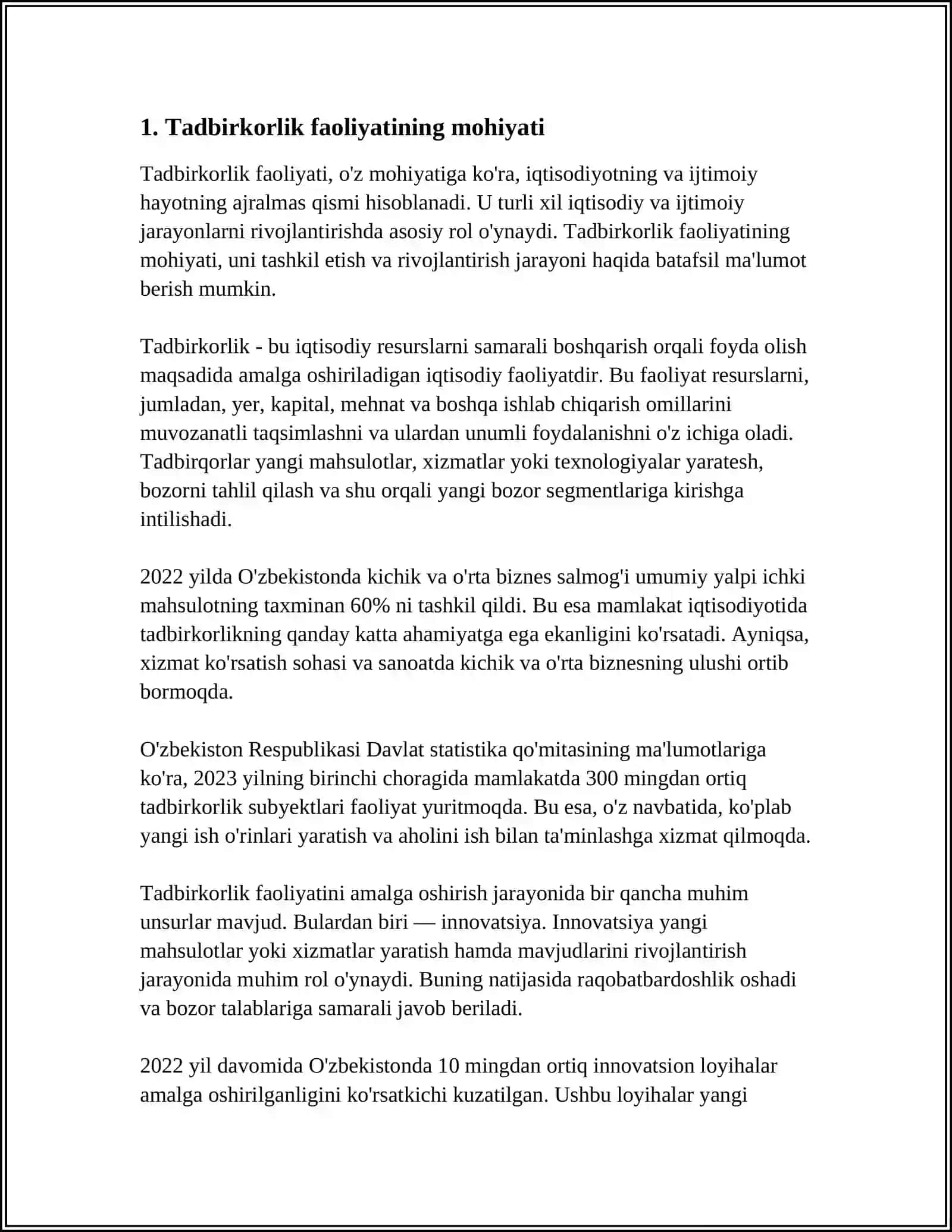 Tadbirkorlik faoliyati 3