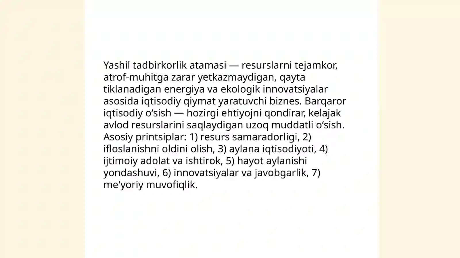 Yashil tadbirkorlik asosida barqaror iqtisodiy oʻsish 3