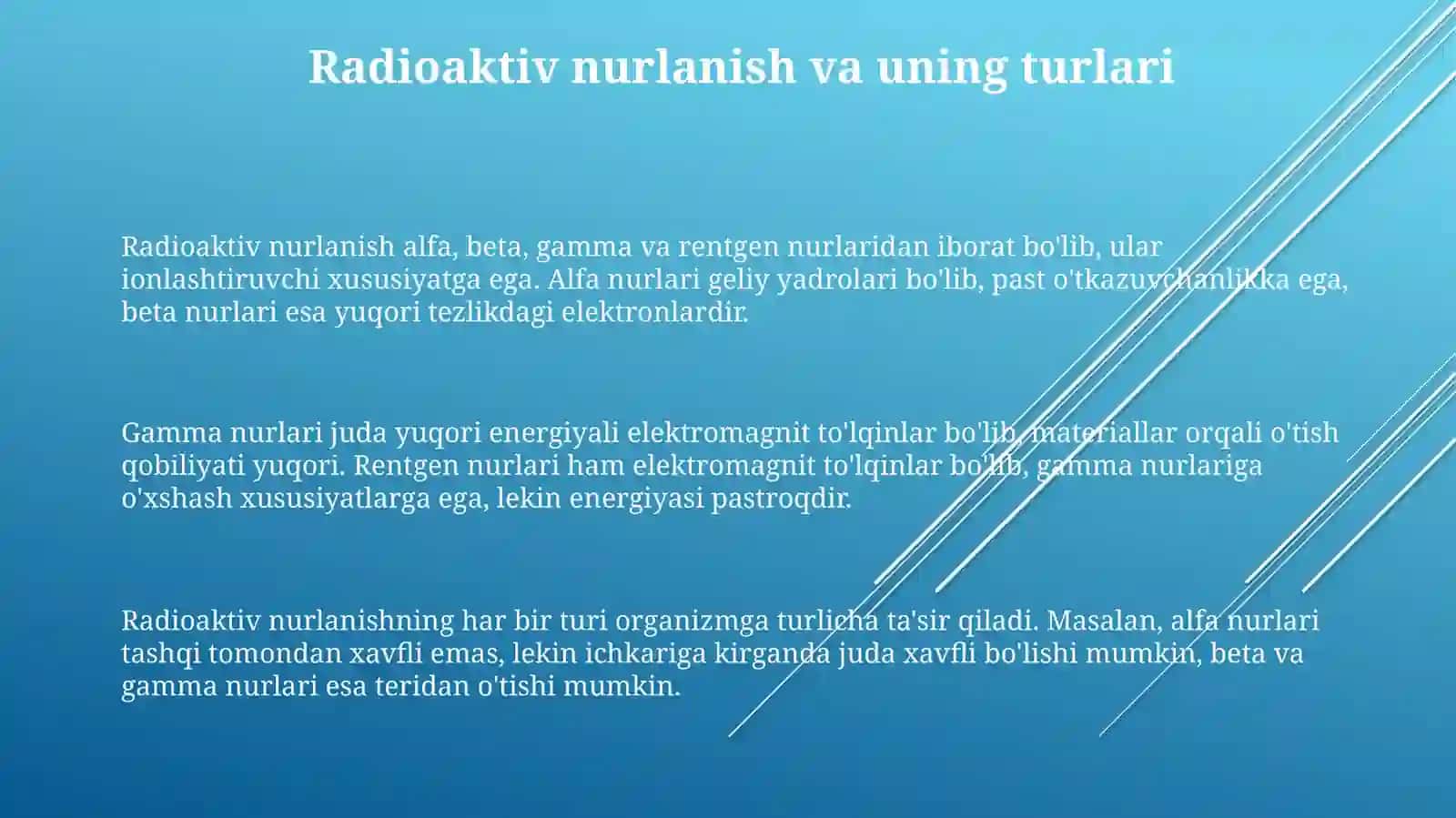 Radiatsiyadan himoya qilish va xavfni kamaytirish 3