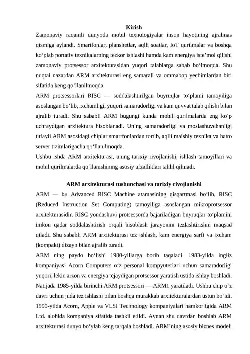 ARM arxitekturasi va mobil qurilmalardagi afzalliklari 3