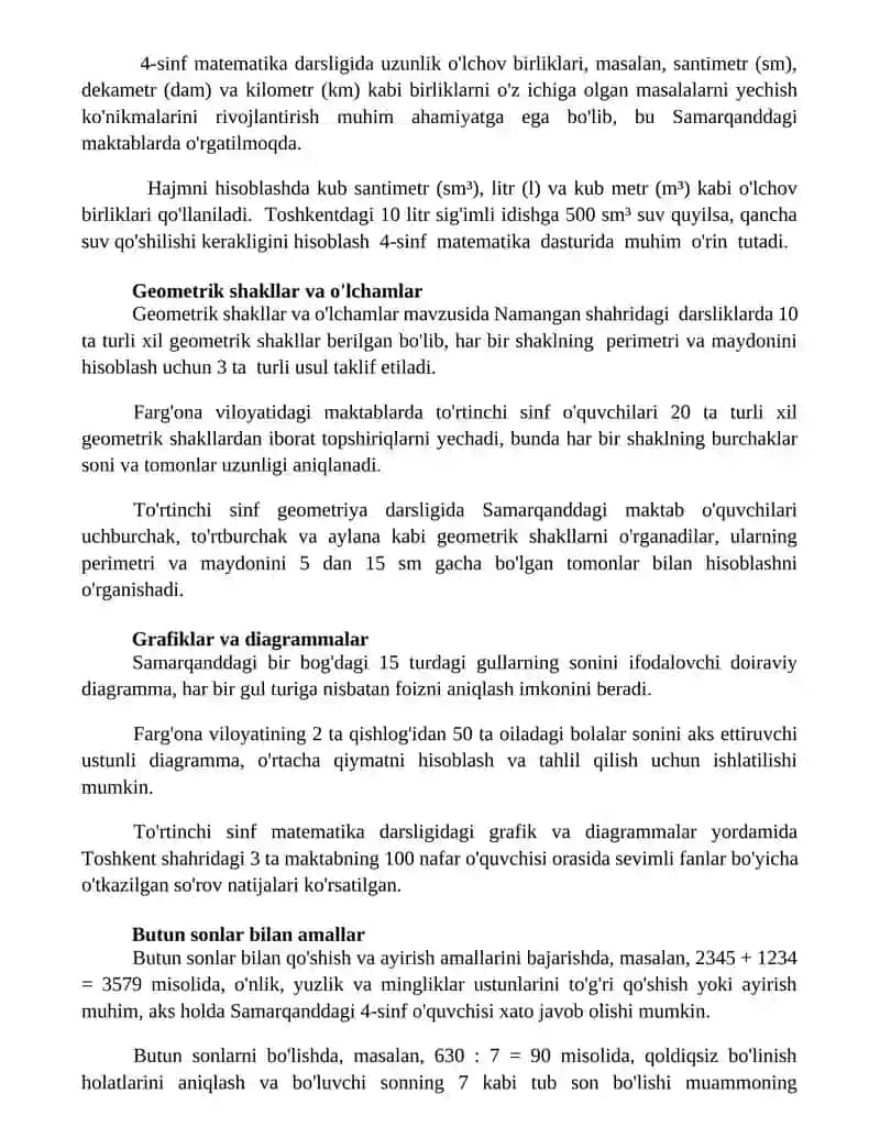 4-Sinf Matematika Misollari Yechish 3