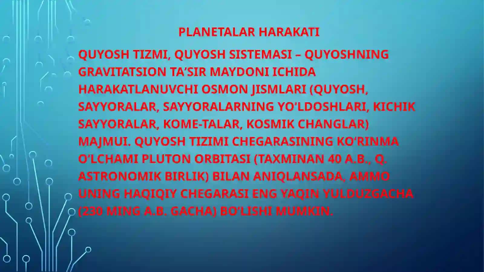 Planetalar harakati. Butun olam tortishish qonuni. Chegaralangan ikki jism masalasi 3