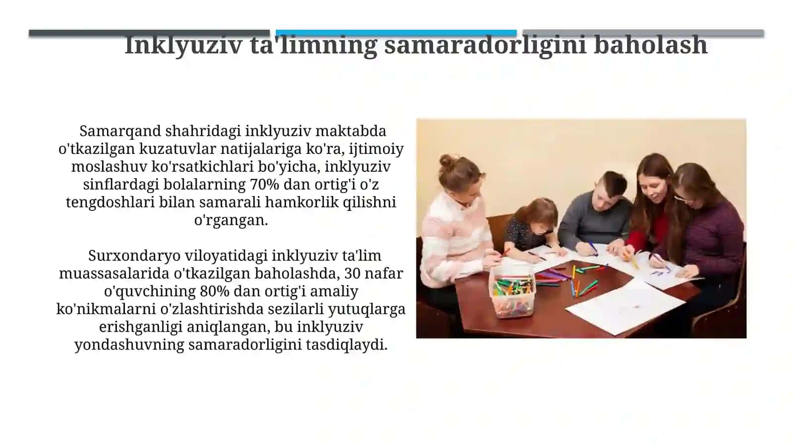 Turli darajadagi intellektual nogironligi bo'lgan bolalar uchun inklyuziv ta'lim strategiyasi 3