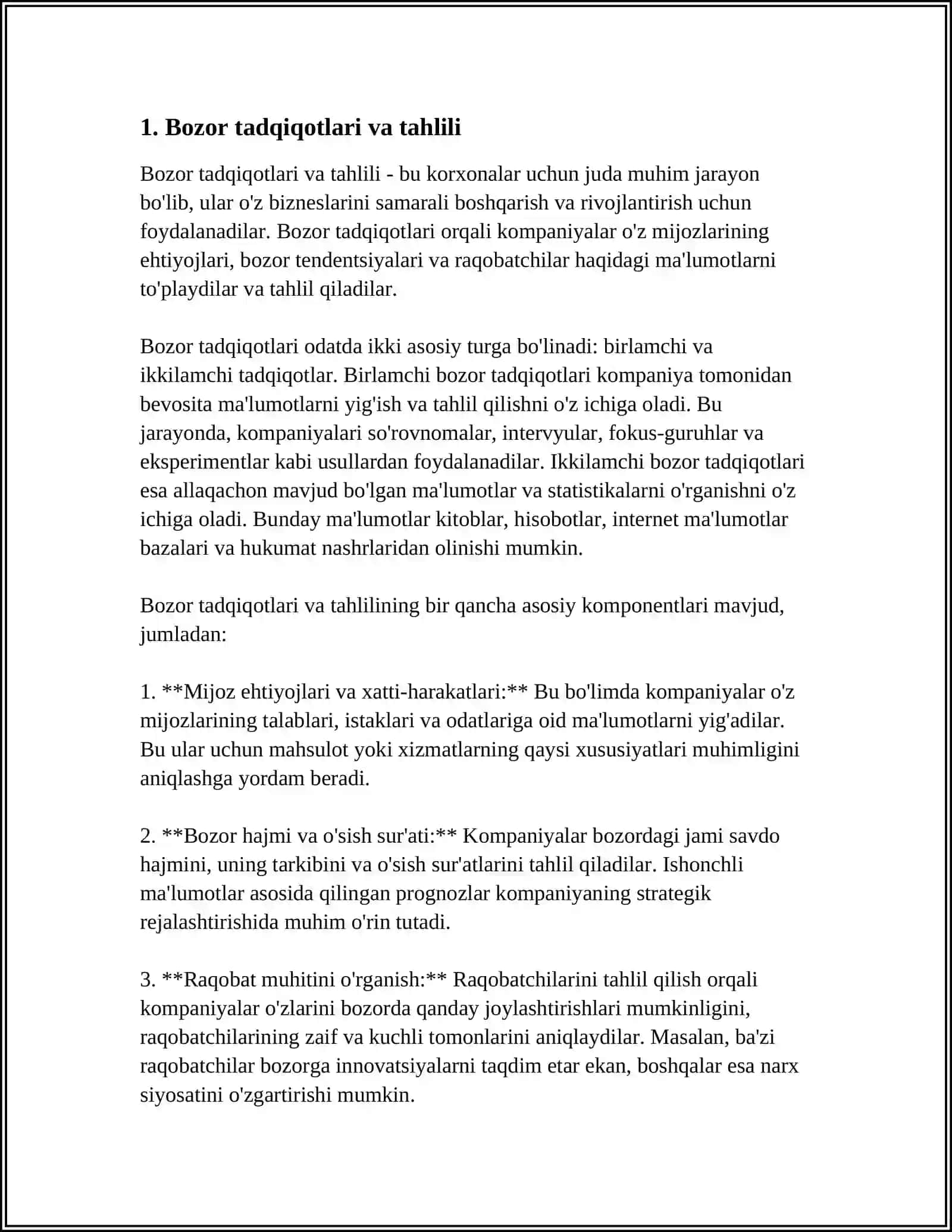 TA'LIMDA MARKETING TADQIQOTLARI: YO'NALISHLARI, TURLARI VA AXBOROT 3