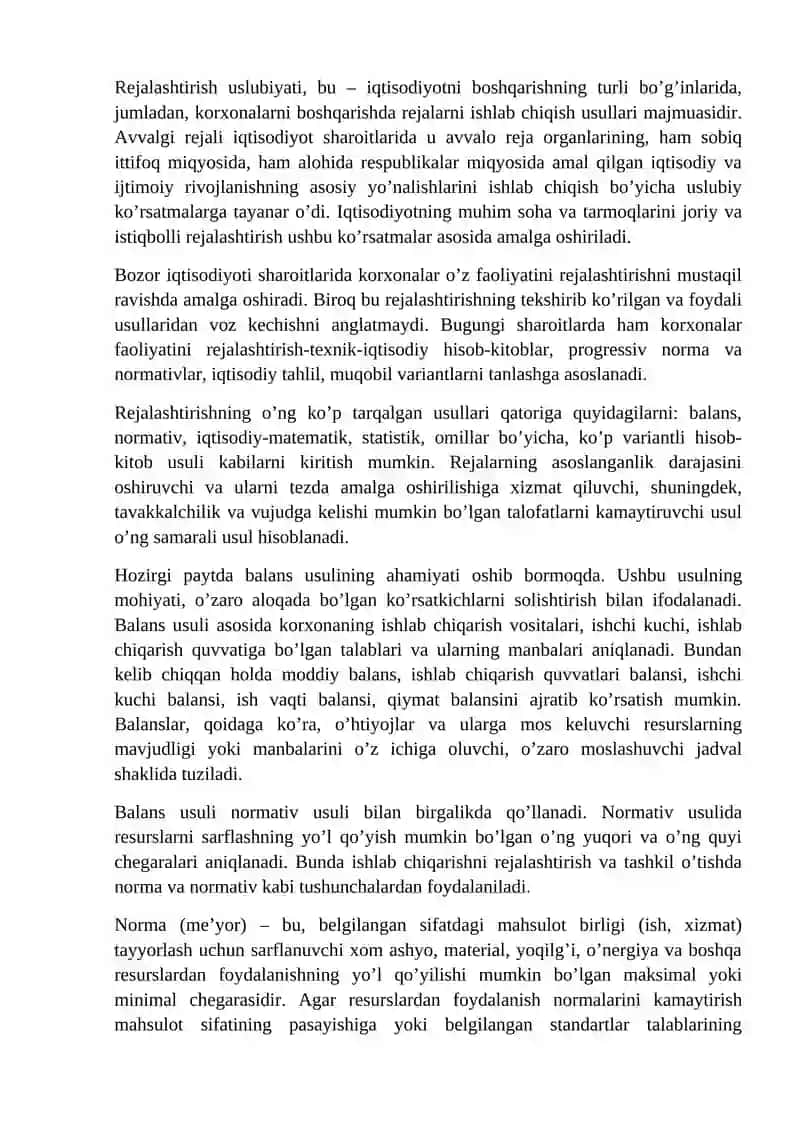 SANOAT KORXONALARIDA ISHLAB CHIQARISHNI REJALASHTIRISH VA PROGNOZLASH 3