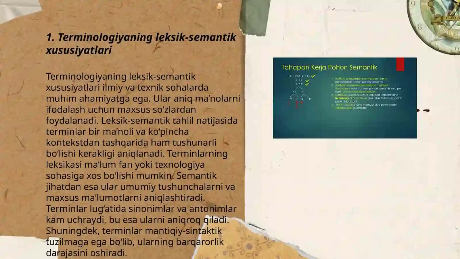 Terminologiyaning leksik-semantik tavsifi.Terminologiyada umumtil semantik jarayonlar 3