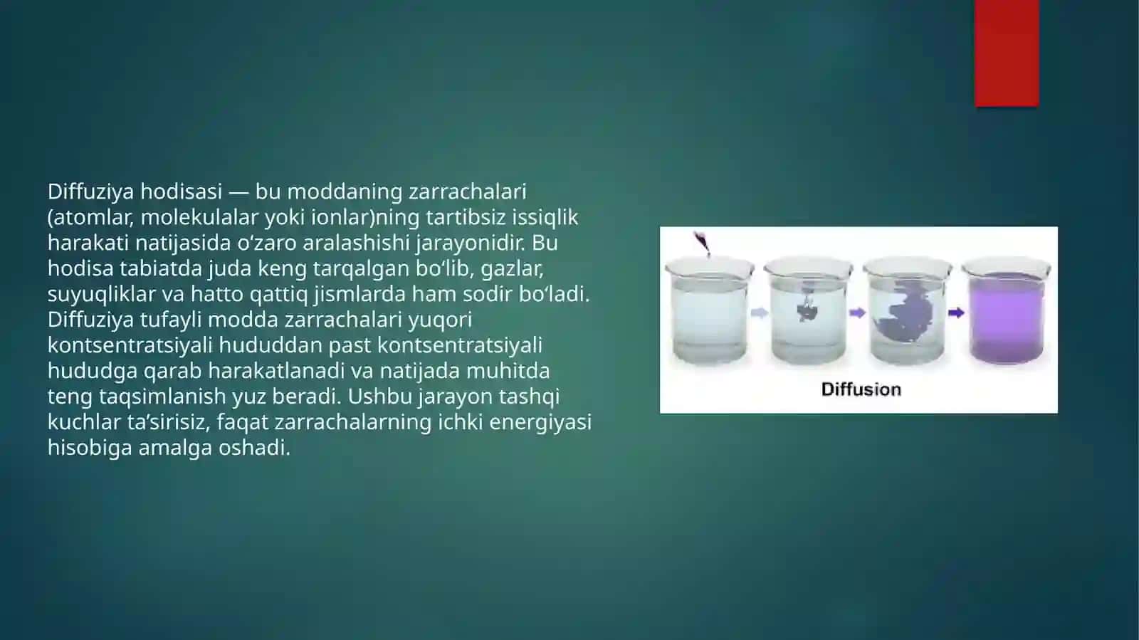 Diffuziya hodisasi. Moddalarda diffuziya hodisasining qo’llaniishi. Metallarda diffuziyaning mexanizmlari 3