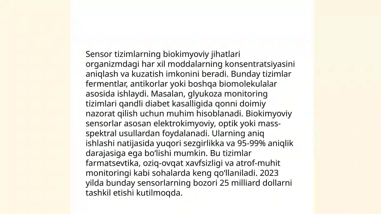 Sensor tizimlar faoliyatining biokimyoviy asoslari 3