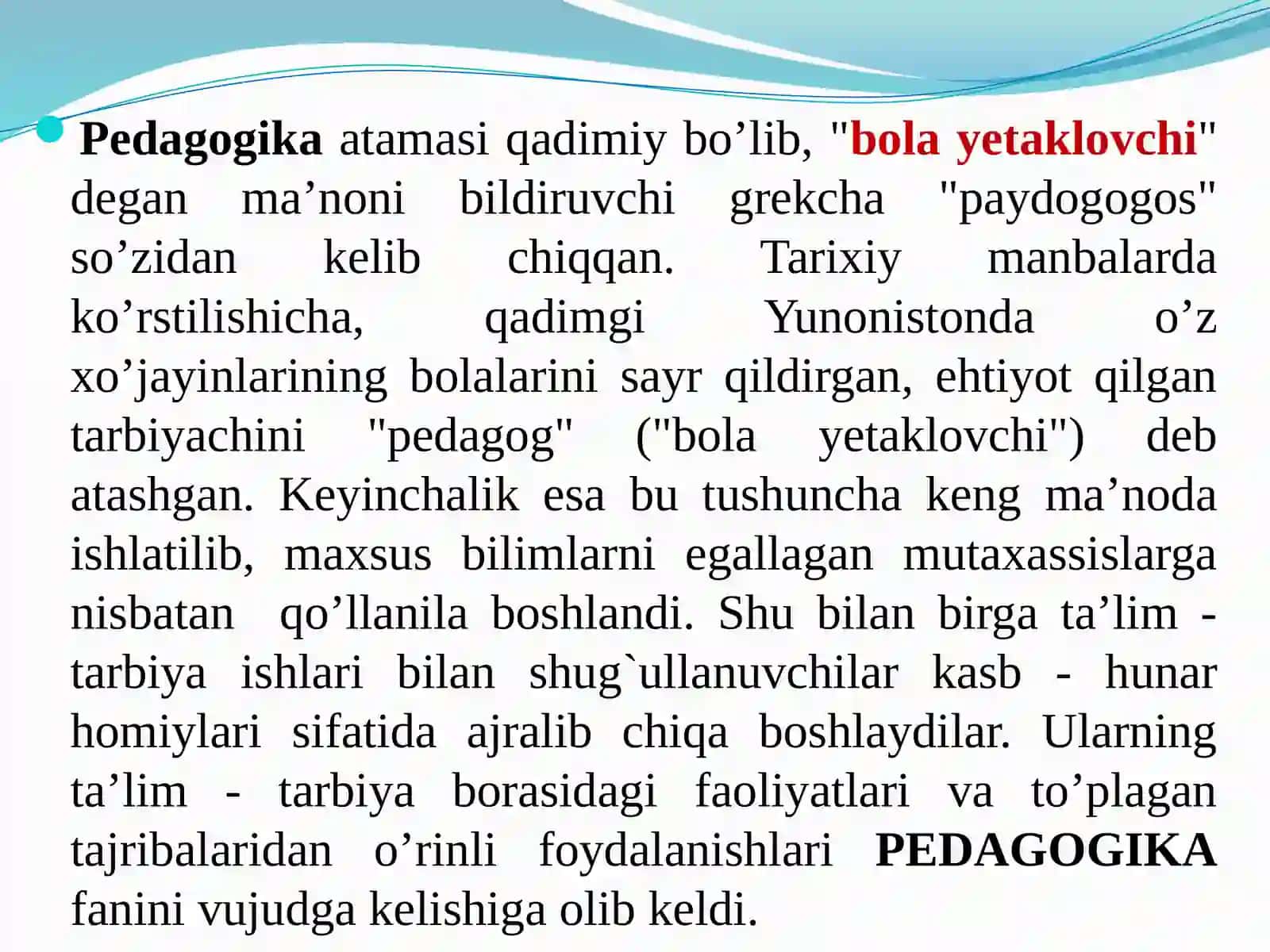 PEDAGOGIKAFAN SIFATIDA. PEDAGOGIKANINGILMIY TADQIQOTLAR METODLARI 3
