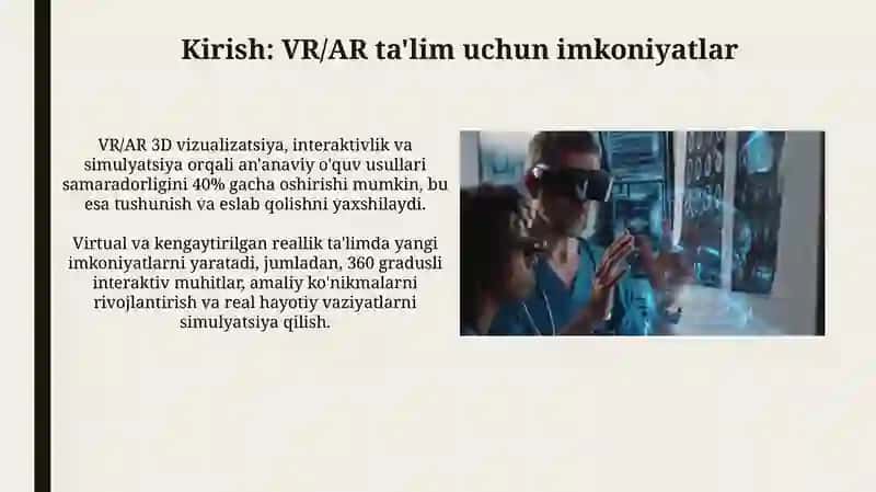 Virtual va kengaytirilgan reallik ta'lim 3