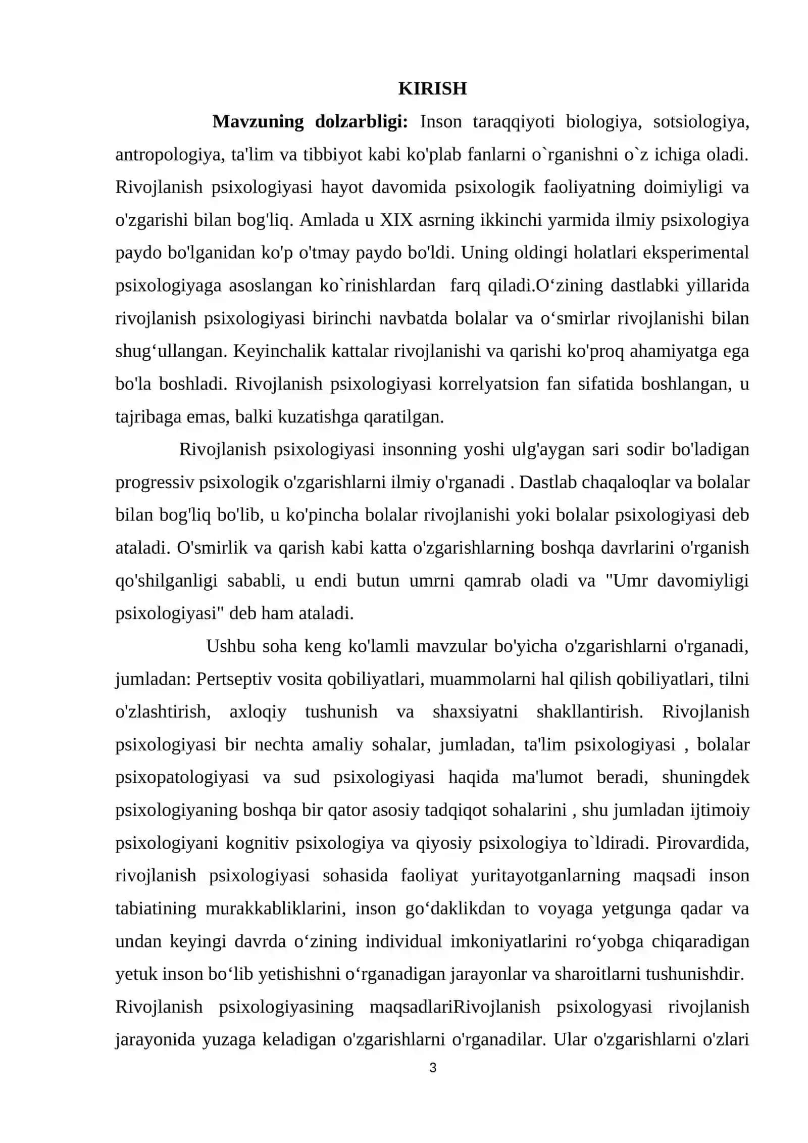 RIVOJLANISH PSIXOLOGIYASI VA PEDOGOGIKA PSIXOLOGIYASI 3