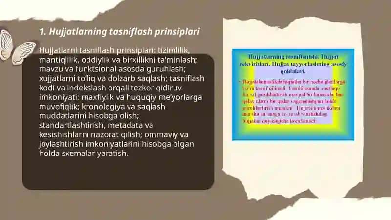 Hujjatlarning tasniflanishi 3