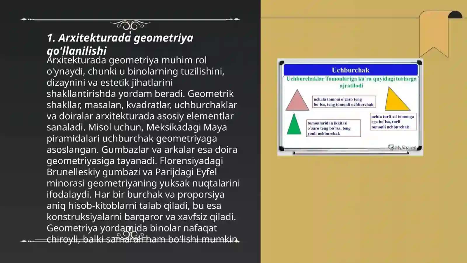 Geometriyaning hayotga tadbiqlar 3