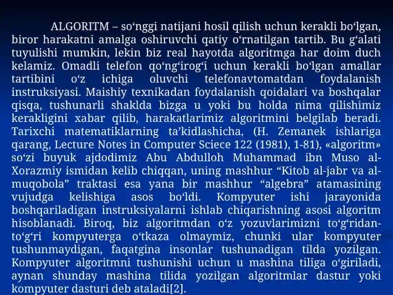 ALGORITMLAR VA XISOBLASHLARNI MODELLARTIRISH. 8-MA’RUZA (MODELLALARVAMODELLASH) 3