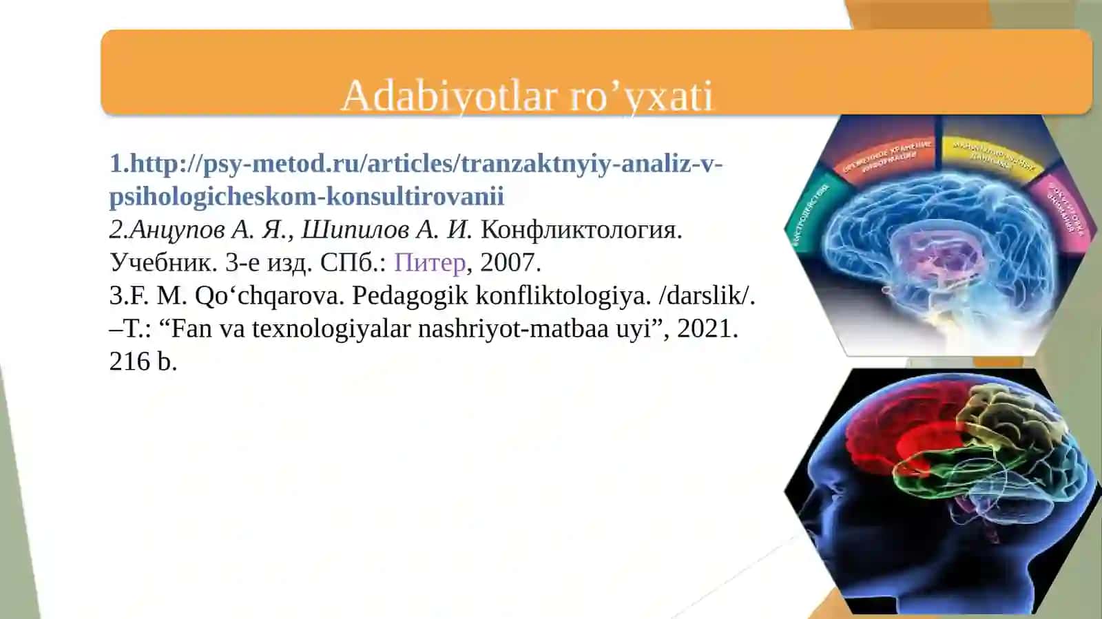 Konfliktologiya faniga kirish.Konfliktlar diagnostikasi va tadqiqot metodlari.Konfliktlarning umumiy nazariyalari 3