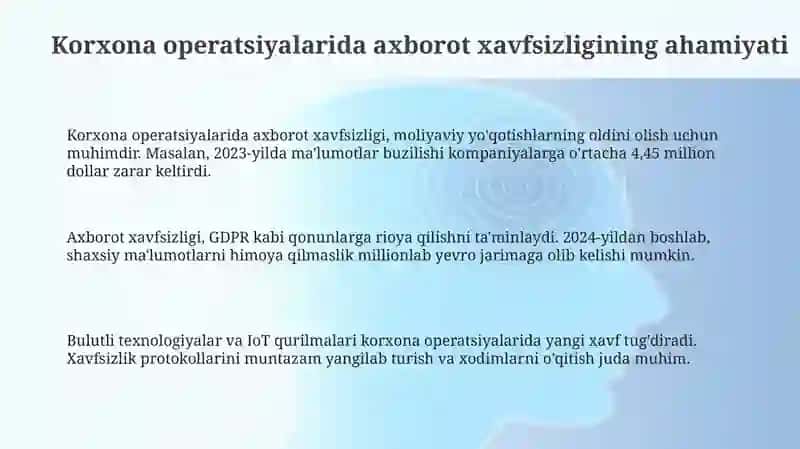 Korxona operatsiyalarida axborot xavfsizligi 3