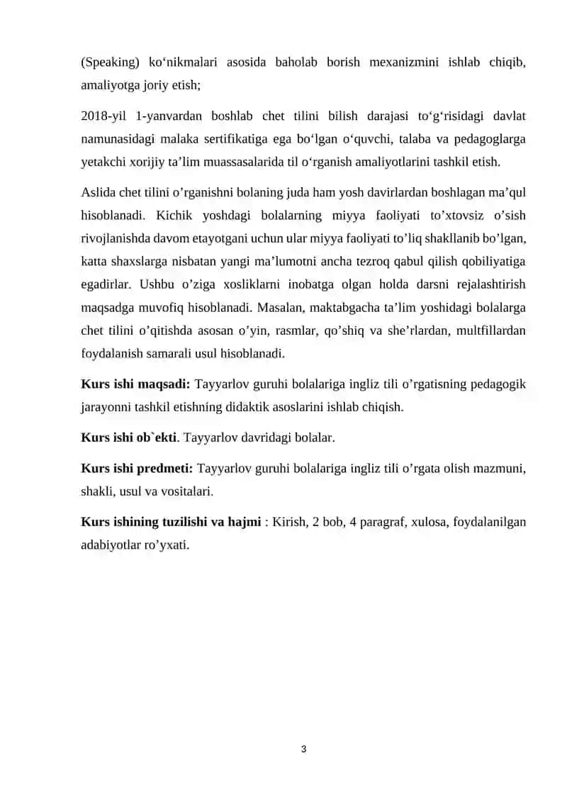 Tayyarlov guruhi bolalarini xorijiy(ingliz)tiliga o’rgatish metodikasi 3