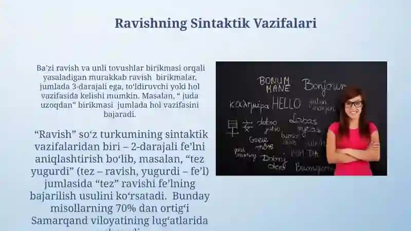 Ravish sõz turkumi, uning leksik grammatik xususiyatlari 3