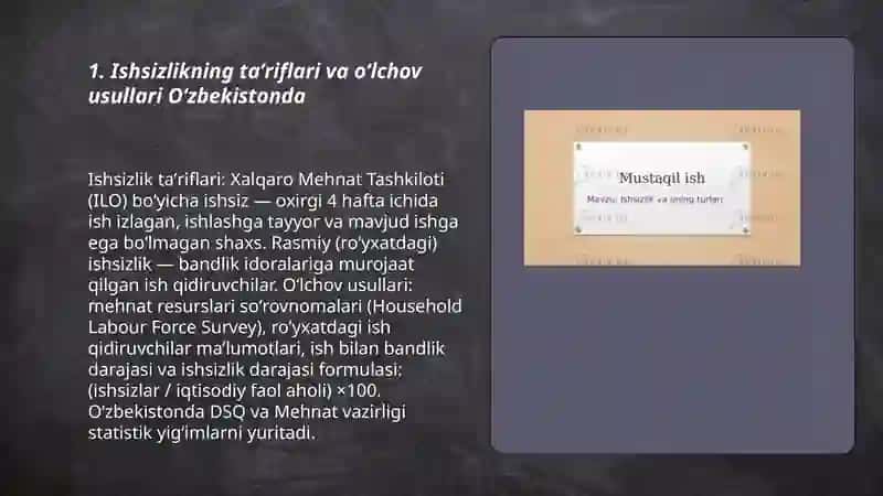 Ishsizlik uning oqibatlari Oʻzbekistonda ishsizlik koʻrsatkichlari 3