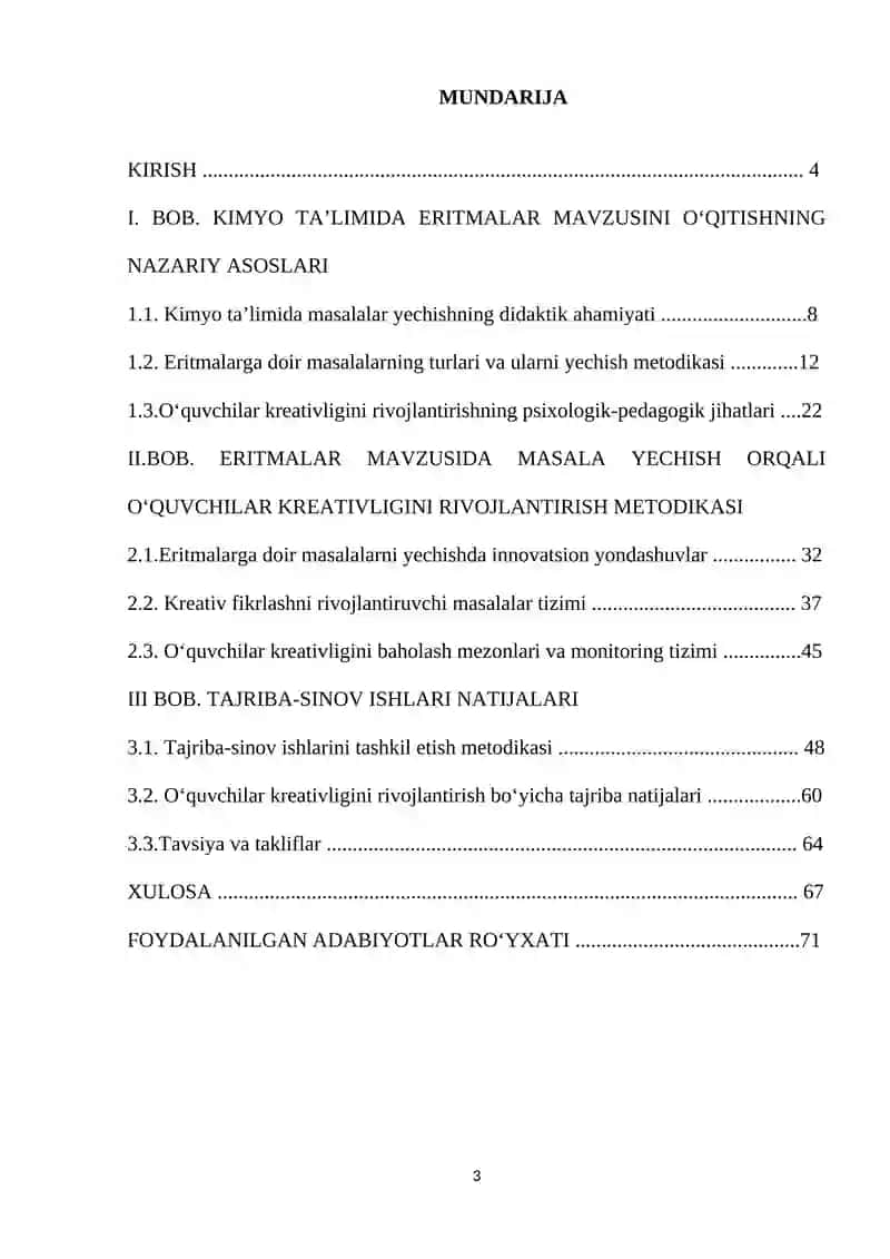 Kimyo darslarida eritmalarga doir masalalar yechish orqali o‘quvchilarni kreativligini oshirish 3