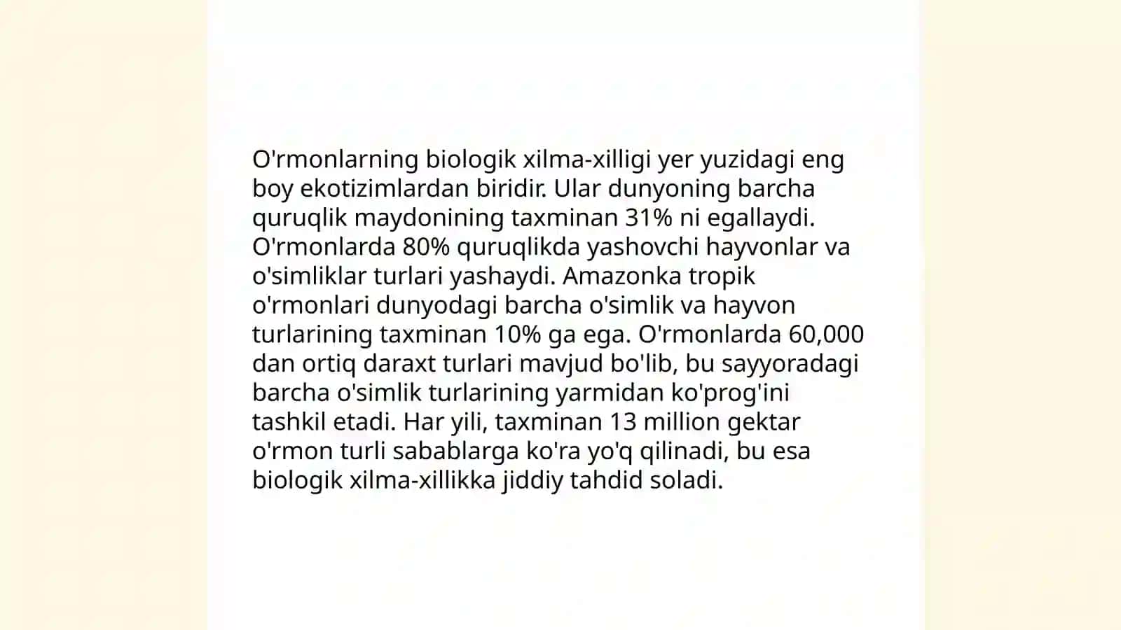 O'rmon va hayvonot dunyosining bir biriga bog’liqligi 3