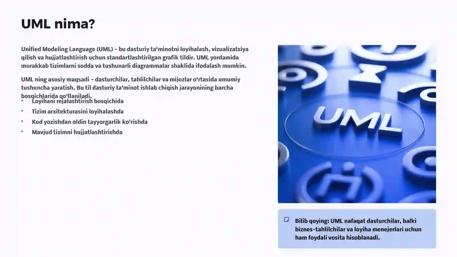 UML Diagrammalaridan Foydalanish 3