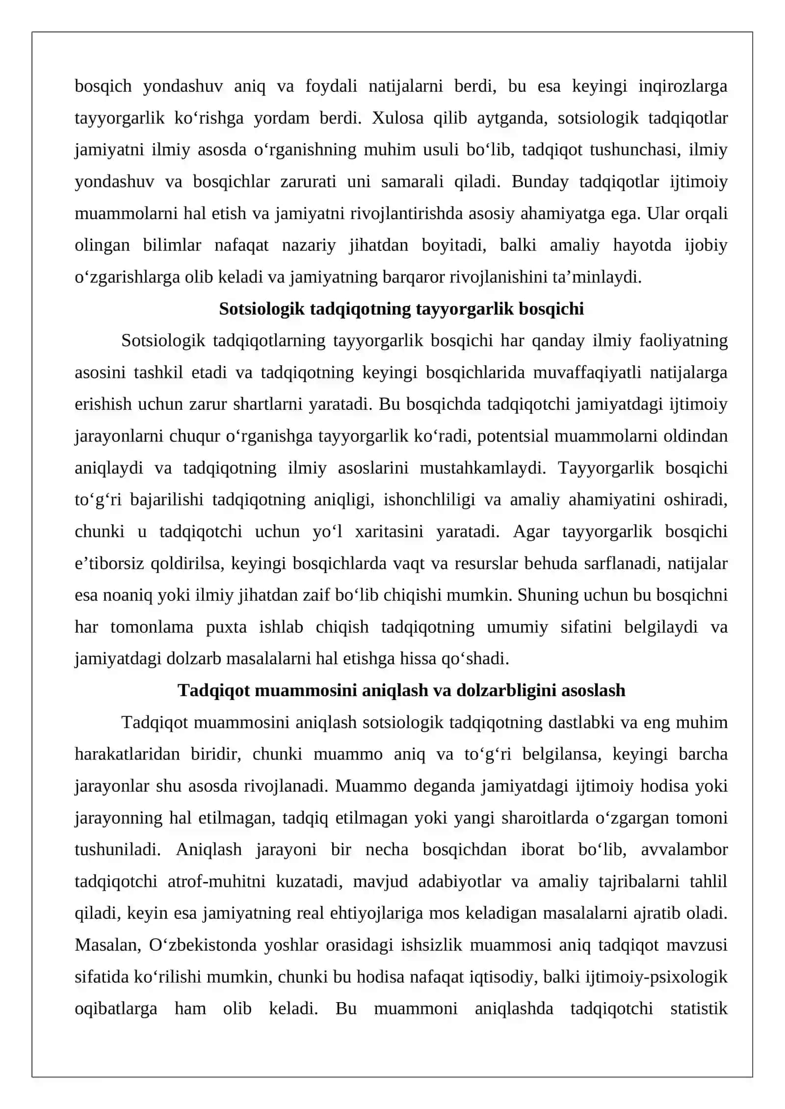 Sotsiologik tadqiqotning asosiy bosqichlari 3