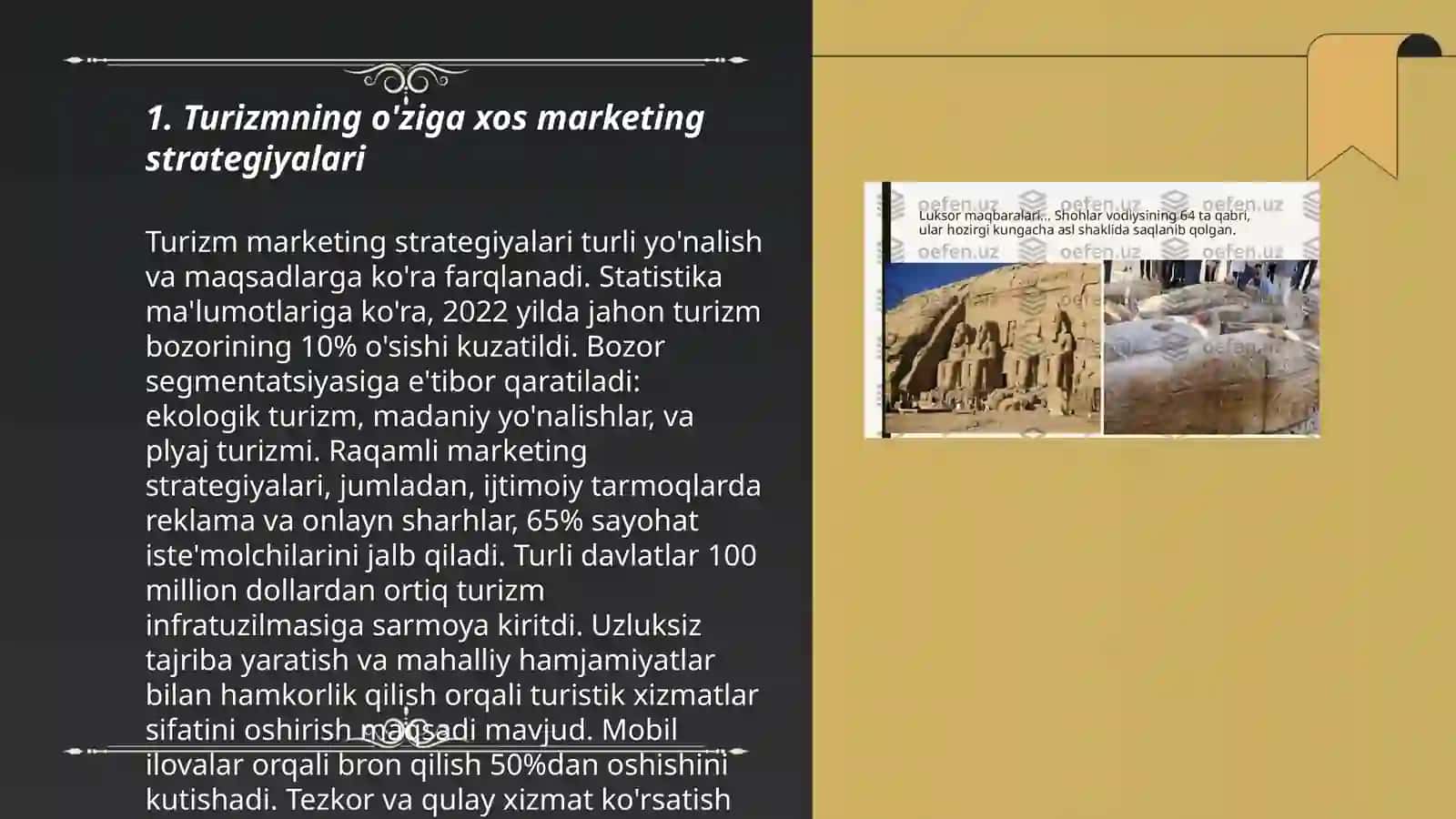 Turizm marketingining o’ziga xos jihatlari 3