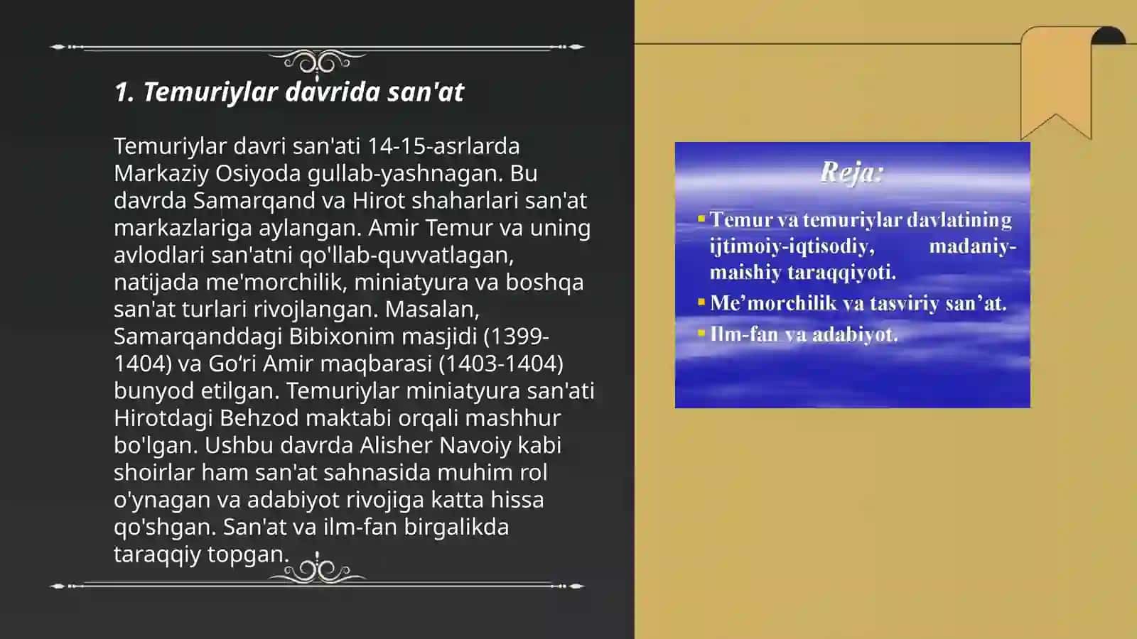 Temuriylar madaniyati uyg'unligi 3