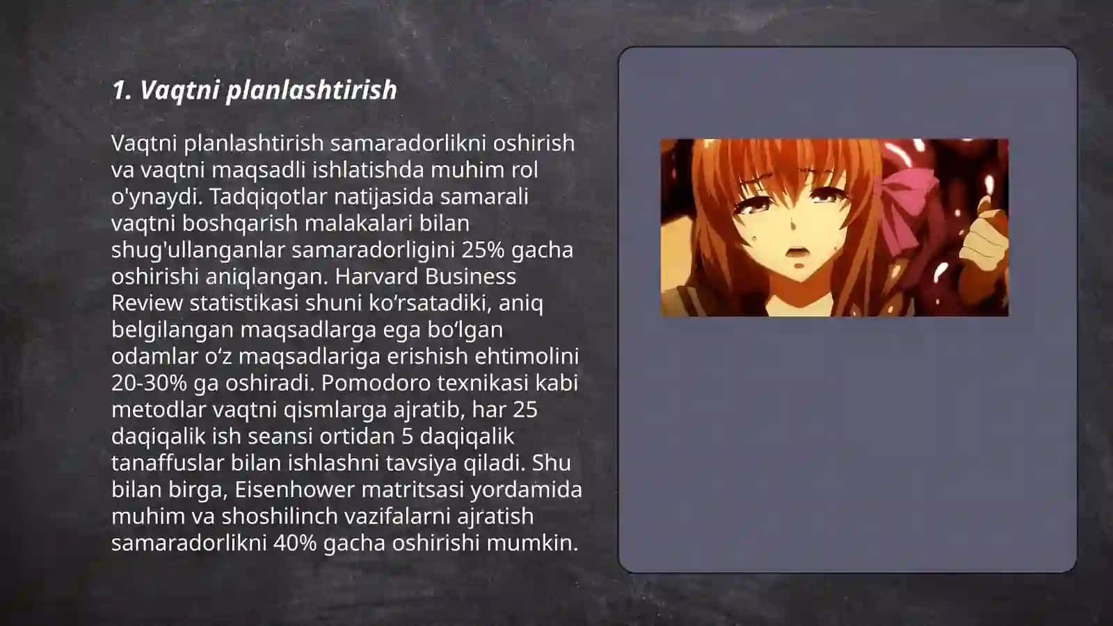 Vaqtning boshqarish usullari 3