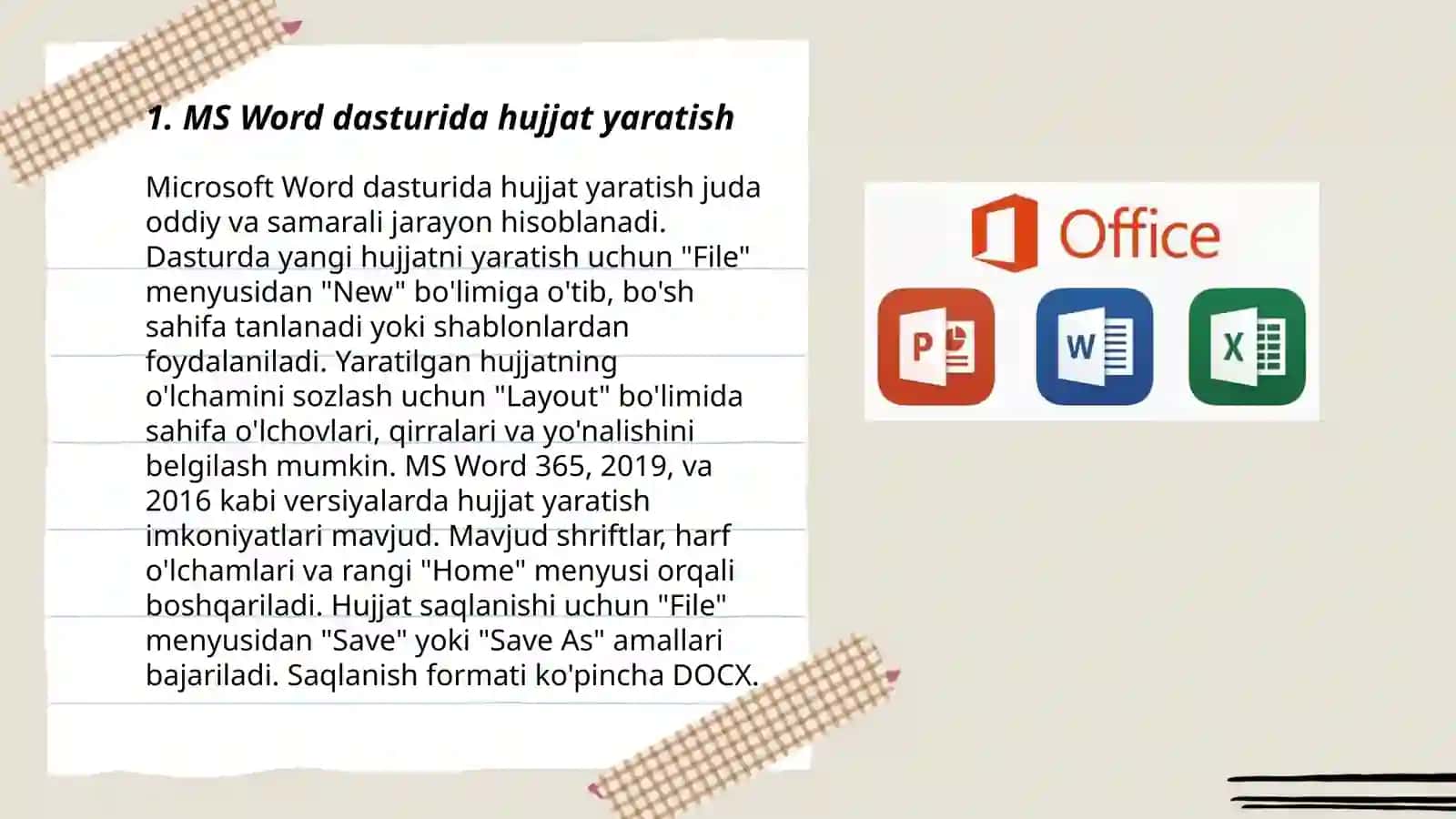 MS Word dasturida hujjat yaratish 3