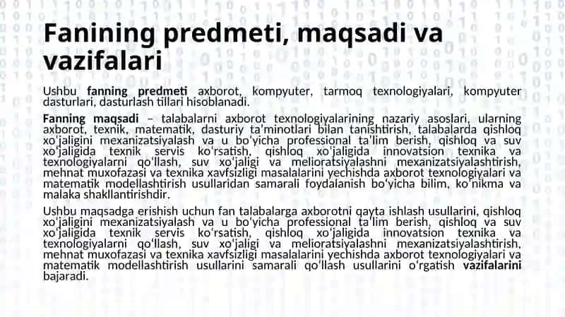 Ma’lumotlarni kodlash. Axborot jarayonlarining texnik va dasturiy ta’minoti 3