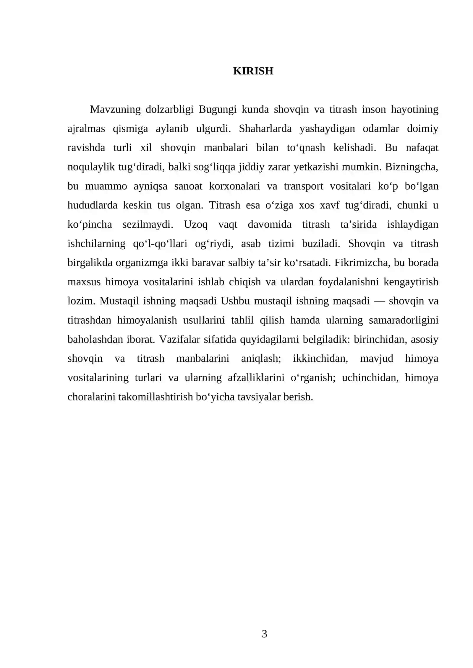 Shovqin va titrashdan himoyalanish 3