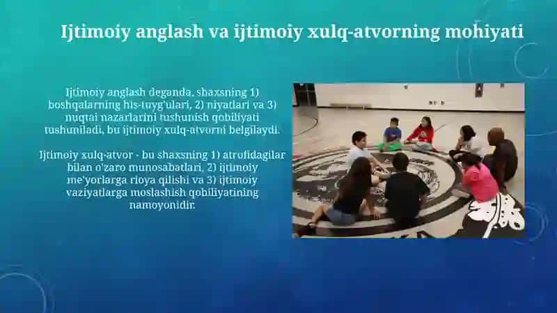 Ijtimoiy anglanganlik va ijtimoiy hulq-atvor. Boshqaruvning pedagogik psixologik xususiyatlari 3