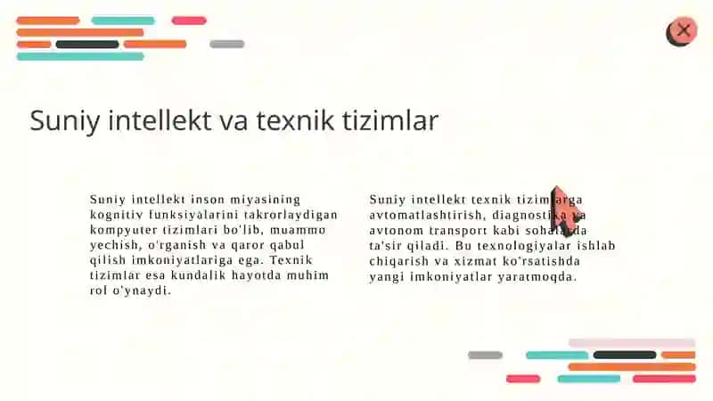 Suniy intelliktdan texnik tizimlardan foydalanish imkoniyatlari 3