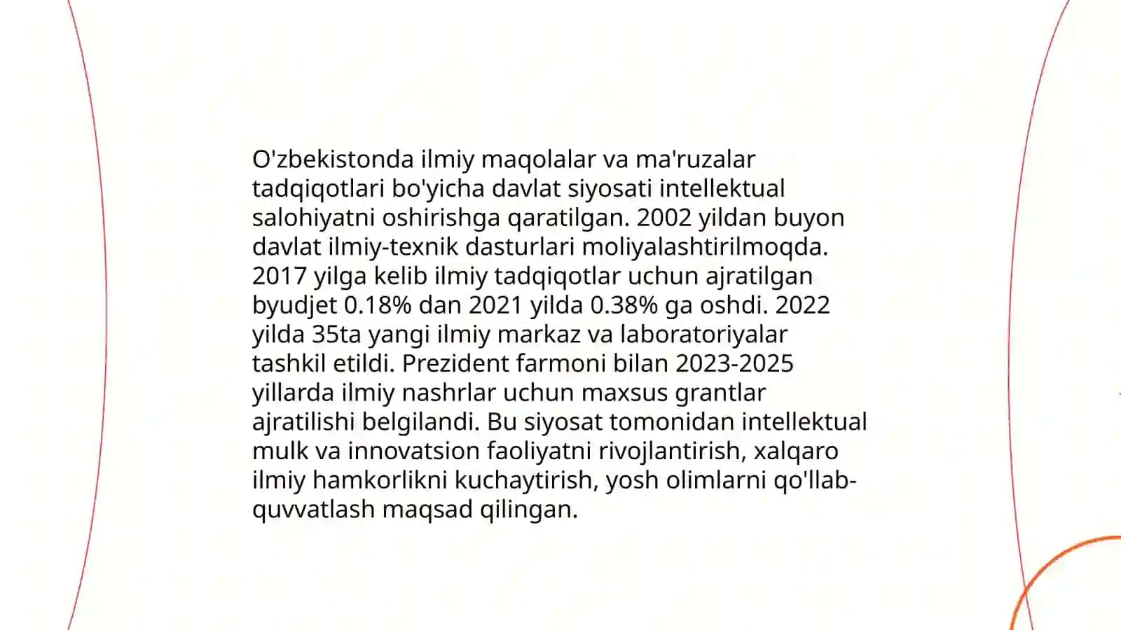 Ilmiy maqola (maruza tezisi) mavzusining dolzarbligini asoslovchi me'yoriy hujjatlarni o'rganish 3