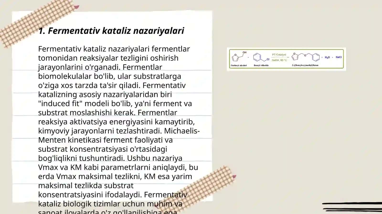 Kataliz nazariyalari. Fermentativ kataliz 3