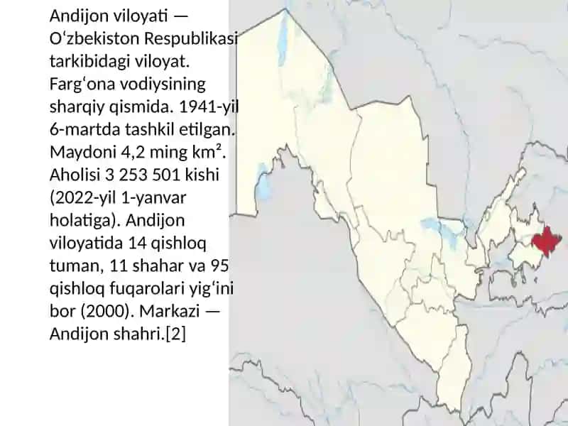 Andijon viloyatining ma'muriy tarkibi va ijtimoiy-iqtisodiy rivojlanish xusussiyatlari 3