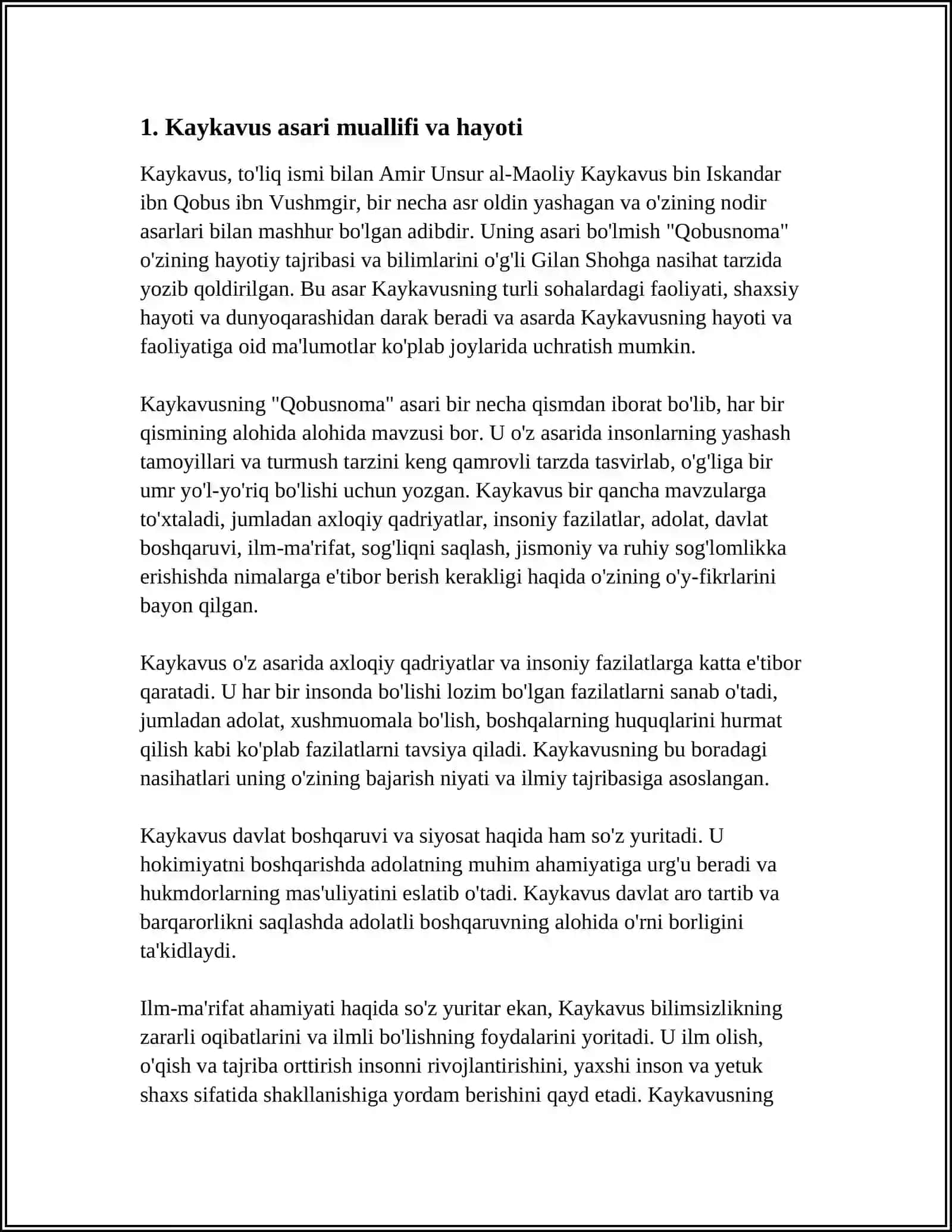KAYKAVUS ASARI HAQIDA 3