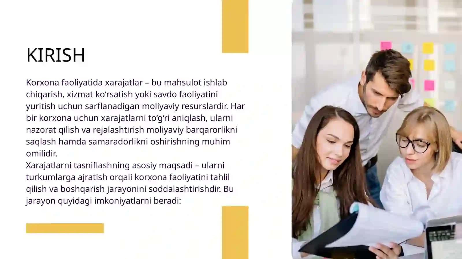 KORXONA HARAJATLARINI TASNIFLASH 3